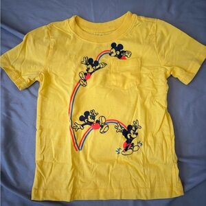 Disney Yellow Mickey Mouse Short Sleeve Tee with Pocket
